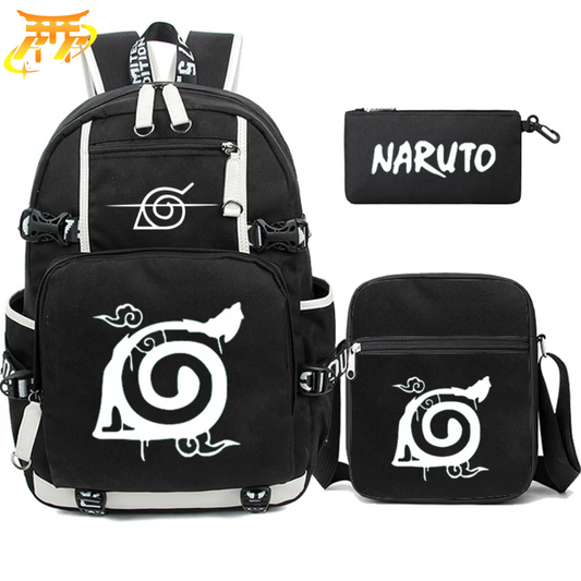 Konoha Symbol Backpack + Pencil Case + Bag - Naruto Shippuden™