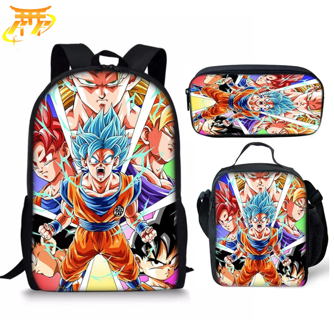 Goku' transformations Backpack + Pencil Case + Bag - Dragon Ball Z™