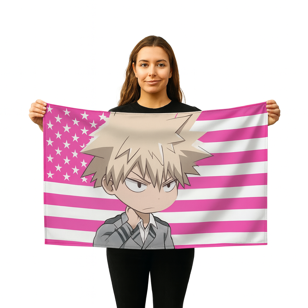 Katsuki Bakugo "Student Chibi Style" Flag - My Hero Academia™